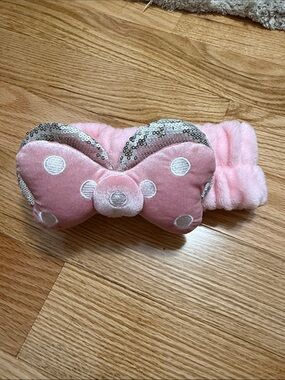 Plush Pink Polka Dot Bow Kids Headband